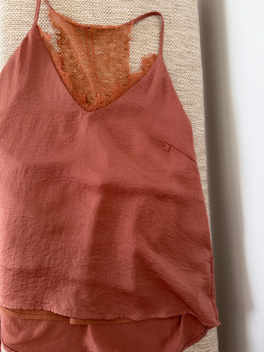 Lucy Paris Rust Lace-Back V-Neck Camisole